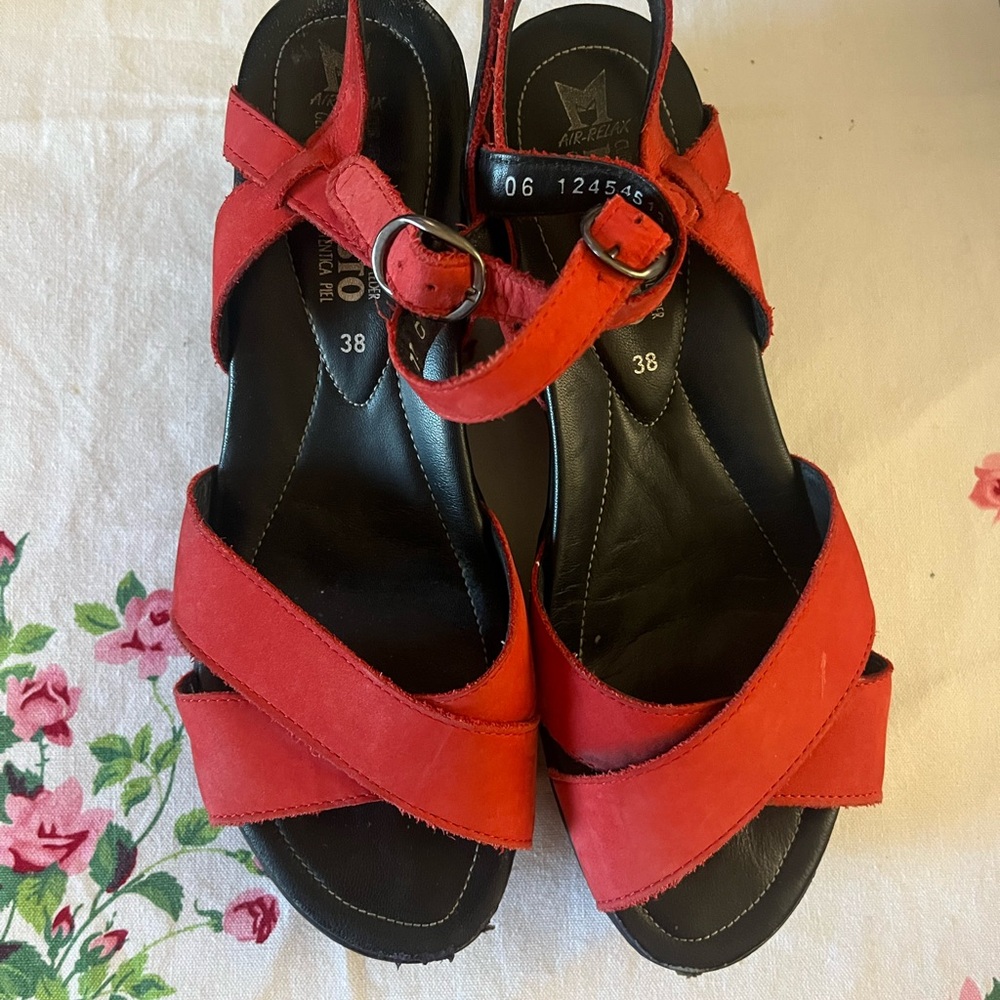 Red Strappy Sandals